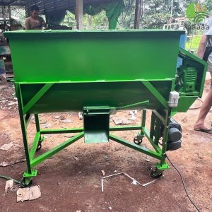 เครื่องผสมอาหาร 100 กิโลกรัม ใช้ผสมอาหารสัตว์ ปุ๋ย หรือดินปลูกได้ใน 5-10 นาที พร้อมมอเตอร์หรือเครื่องยนต์